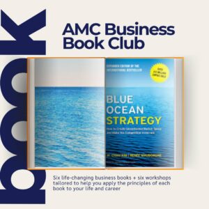 Poster "Business book club" - Blue Ocean Strategy Book by Renée Mauborgne and W. Chan Kim